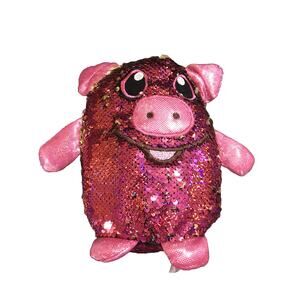 Shimmeez 8" Polly Pig Sequin Plush - Pink/Gold/Silver
